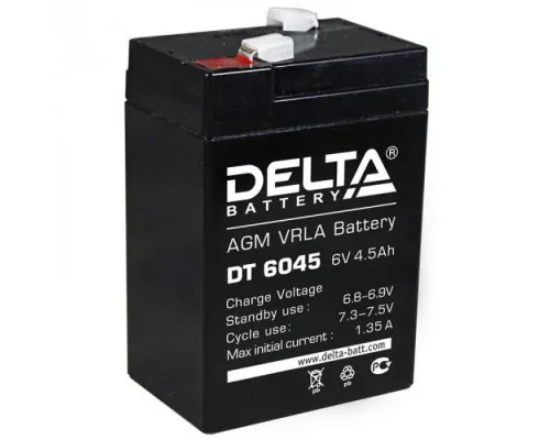 Аккумулятор Delta DT 6045 (6В/ 4.5Ач)